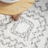 Network Rugs White &amp; Silver Mahdi Moroccan Power-Loomed Shag Rug