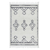 Network Rugs White &amp; Charcoal Chayton Berber Power-Loomed Shag Moroccan Rug