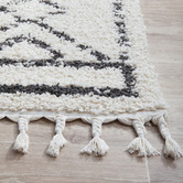 Network Rugs White &amp; Charcoal Chayton Berber Power-Loomed Shag Moroccan Rug