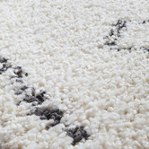 Network Rugs White &amp; Charcoal Chayton Berber Power-Loomed Shag Moroccan Rug