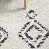 Network Rugs White &amp; Charcoal Chayton Berber Power-Loomed Shag Moroccan Rug