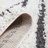 Network Rugs White &amp; Charcoal Chayton Berber Power-Loomed Shag Moroccan Rug