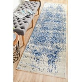 Network Rugs Bone, White &amp; Navy Art Moderne Cezanne Runner