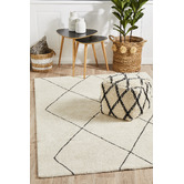 Network Rugs Ivory &amp; Charcoal Super Soft Moroccan-Style Rug