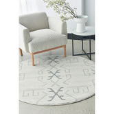 Network Rugs Grey Zoey Aztec Round Rug