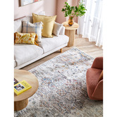 Network Rugs Silver Transitional Vintage-Style Distressed Rug