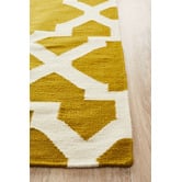 Network Rugs Flat Weave Trellis Design Gold White Rug