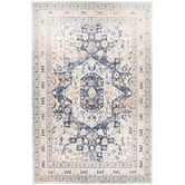 Network Rugs Mitzi Navy, Blue &amp; Cream Chenille Cotton Modern Rug