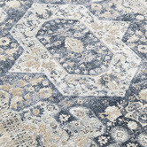Network Rugs Mitzi Navy, Blue &amp; Cream Chenille Cotton Modern Rug