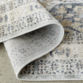 Network Rugs Mitzi Navy, Blue &amp; Cream Chenille Cotton Modern Rug
