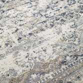 Network Rugs Leila Blue &amp; Cream Chenille Cotton &amp; Silky-finish Modern Rug