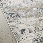 Network Rugs Leila Blue &amp; Cream Chenille Cotton &amp; Silky-finish Modern Rug
