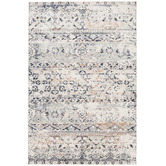 Network Rugs Leila Blue &amp; Cream Chenille Cotton &amp; Silky-finish Modern Rug