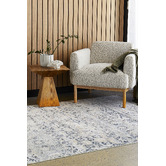 Network Rugs Leila Blue &amp; Cream Chenille Cotton &amp; Silky-finish Modern Rug