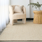 Network Rugs Cream Madras Parker Hand-Loomed Wool &amp; Jute Rug
