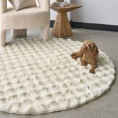 Network Rugs Natural Bubble Machine Washable Round Rug
