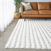 Network Rugs White Bubble Machine Washable Power-Loomed Rug