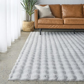 Network Rugs Silver Bubble Machine Washable Power-Loomed Rug