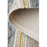 Network Rugs Jean Blue, Yellow &amp; Grey Hand Loomed Rug