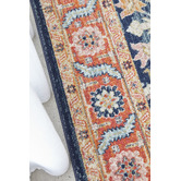 Network Rugs Navy &amp; Rust Power-Loomed Transitional Rug