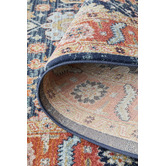 Network Rugs Navy &amp; Rust Power-Loomed Transitional Rug