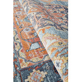 Network Rugs Rust &amp; Blue Power-Loomed Transitional Rug