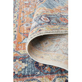 Network Rugs Rust &amp; Blue Power-Loomed Transitional Rug