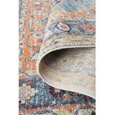 Network Rugs Rust &amp; Blue Power-Loomed Transitional Rug