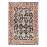 Network Rugs Navy &amp; Rust Power-Loomed Transitional Rug