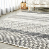 Network Rugs Jerrold Grey Hand Woven Flatweave Wool &amp; Viscose Rug