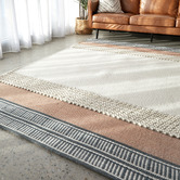 Network Rugs Peach &amp; Denim Wool Textured Astrid Rug