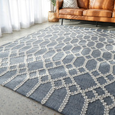 Network Rugs Denim &amp; Natural Upcycled Textured Vera Rug