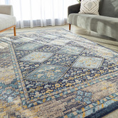 Network Rugs Navy &amp; Sky Blue Power-Loomed Transitional Rug