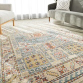 Network Rugs Sky Blue &amp; Beige Power-Loomed Transitional Rug