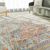 Network Rugs Multi-Coloured Power-Loomed Transitional Rug
