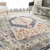 Network Rugs Ecru Power-Loomed Transitional Round Rug