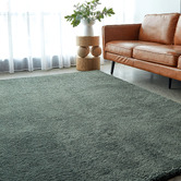 Network Rugs Green Cleo Ultra Plush Machine Washable Rug