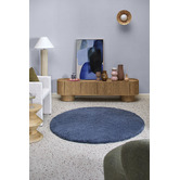 Network Rugs Blue Cleo Ultra Plush Machine Washable Round Rug