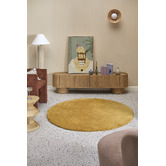Network Rugs Mustard Cleo Ultra Plush Machine Washable Round Rug