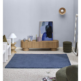 Network Rugs Blue Cleo Ultra Plush Machine Washable Rug