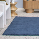 Network Rugs Blue Cleo Ultra Plush Machine Washable Rug