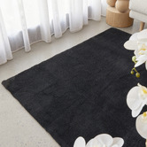Network Rugs Black Cleo Ultra Plush Machine Washable Rug