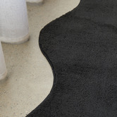 Network Rugs Black Elsie Wavy Edge Machine Washable Rug