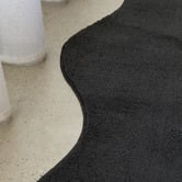 Network Rugs Black Elsie Wavy Edge Machine Washable Runner