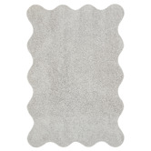 Network Rugs Silver Elsie Wavy Edge Machine Washable Rug