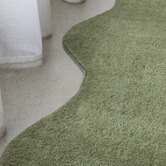 Network Rugs Green Elsie Wavy Edge Machine Washable Rug