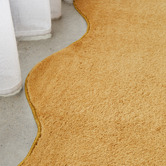 Network Rugs Mustard Elsie Wavy Edge Machine Washable Rug