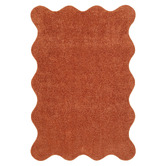 Network Rugs Terracotta Elsie Wavy Edge Machine Washable Rug