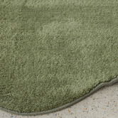 Network Rugs Green Elsie Wavy Edge Machine Washable Runner