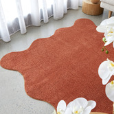 Network Rugs Terracotta Elsie Wavy Edge Machine Washable Rug